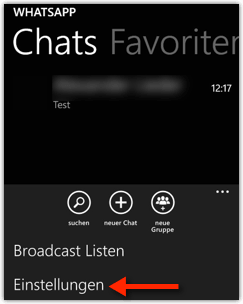 WhatsApp Einstellungen auf Windows Phone